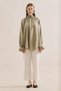 Gi̇peli̇ Linen Balloon Sleeve Blouse Green