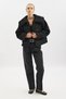 Buttoned Fur Coat Black