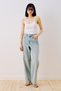 Striped Denim Straight Pants Light Blue - 4