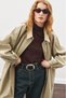 Oversized Tie-Up Midi Trench Coat Khaki - 7