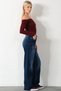 High Waist, Stretchy Denim Fabric Wide Leg Palazzo Women's Jeans Jean Pants @Cesena - 4