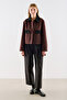 Velvet Collar Pocketed Short Jacket Brown - 3