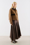 Velvet Collar Pocketed Short Jacket Khaki - 5