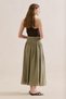 Muslin Embroidered Draped Skirt Adaçayi - 8