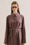 Linen Belted Shirt Dress Lavender - 3