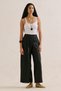 Linen Pants with Envelope Closure Black - 7