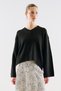 V-Neck Short Knit Sweater Black - 2