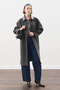 Leather Detail Coat Anthracite - 2