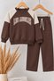 Boys' and Girls' Los Angeles Printed 2-Piece Tracksuit Set – Crew Neck Sweatshirt and Wide Leg Pants - 2