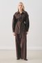 Wide Sleeve Belted Shirt Brown - 2