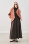 Belt-Detail Flared Skirt Brown - 2