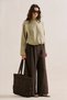 Linen Bomber Style Shirt Stone - 7