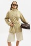 High Collar Belt Piece Trench Coat Milk Brown
