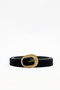 Artificial Tiger Feather Belt Black