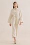 Linen Design Tie-Up Jacket Beige
