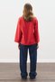 High Neck Tie-Up Blouse Red - 5