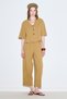 Rustic buttoned blouse saffron