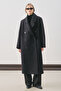 Double-Breasted Wool Coat Black - 6