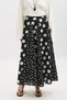 Partially Patterned Skirt Black Polka Dot - 5