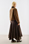 Velvet Collar Pocketed Short Jacket Khaki - 9