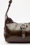 Chunky Buckle Shoulder Bag Brown - 4
