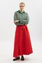 Lula Buttoned Skirt with Pleat Detail Red - 2