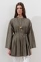 Ribbed Wide Sleeve Tunic Dark Khaki