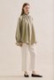 Gi̇peli̇ Linen Balloon Sleeve Blouse Green - 3