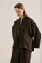 Muslin Wide Sleeve Blouse Dark Brown - 2
