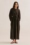 Muslin Volume-Enhanced Long Dress Dark Brown - 7