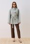 Henna High Collar Trench Coat Blue - 4