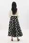 Partially Patterned Skirt Black Polka Dot - 6