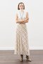 Patterned Tulle Flawed Skirt Beige Plaid - 2