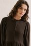 Muslin Volume-Enhanced Long Dress Dark Brown - 6