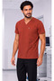 Men's Envelope Collar Bitter Green, Burgundy, Tile Lycra Belinda Fabric Doctor Scrubs Single Top - 7
