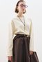 Boat Neck Long Sleeve T-Shirt Vanilla - 4