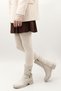 Women's Leather Zippered Blunt Toe Thick Heeled Biker Boots - 4