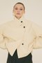 Melva Wide Sleeves Short Trench Coat Vanilla - 5