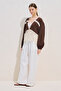 Lace-Detail Muslin Blouse in Dusty Brown - 5