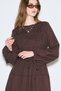 Tight Long Sleeve Dress Brown - 4