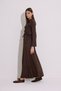 Drape Long Sleeve Dress Brown - 5