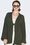 Muslin Wide Sleeve Kimono Dark Green - 2