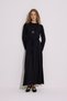 Drape Long Sleeve Dress Black - 3