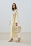 Textured Double-Breasted Closed Dress Yellow - 5