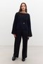 Mesh Knitted Tricot Sweater Black - 2