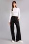 Straight Fit Stretchy Waisted Basic Sweatpants - Black - 2