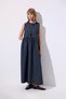 Belt Adjustable Poplin Dress Navy Blue - 6