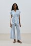 Linen Tie Trousers Blue - 2