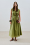Dress with Shirted Tie Detail Green - 2