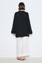 Muslin Wide Sleeve Kimono Black - 6